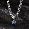 Cuban (Blue Stone) Stainless Necklace