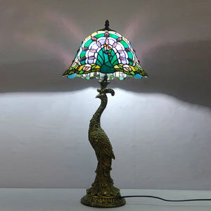 Tiffany Peacock Table Lamps