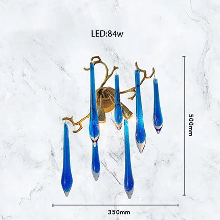 Classic Blue/Gold Lustre Chandelier