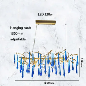 Classic Blue/Gold Lustre Chandelier