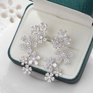 Romantic Crystal Flower Earrings