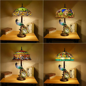 Tiffany European (Peacock) Table Lamp