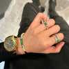 EMERALD/DIAMOND (925 Silver) Jewelry Set