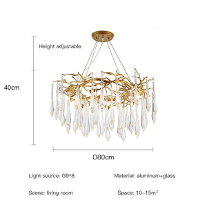 Classic Blue/Gold Lustre Chandelier