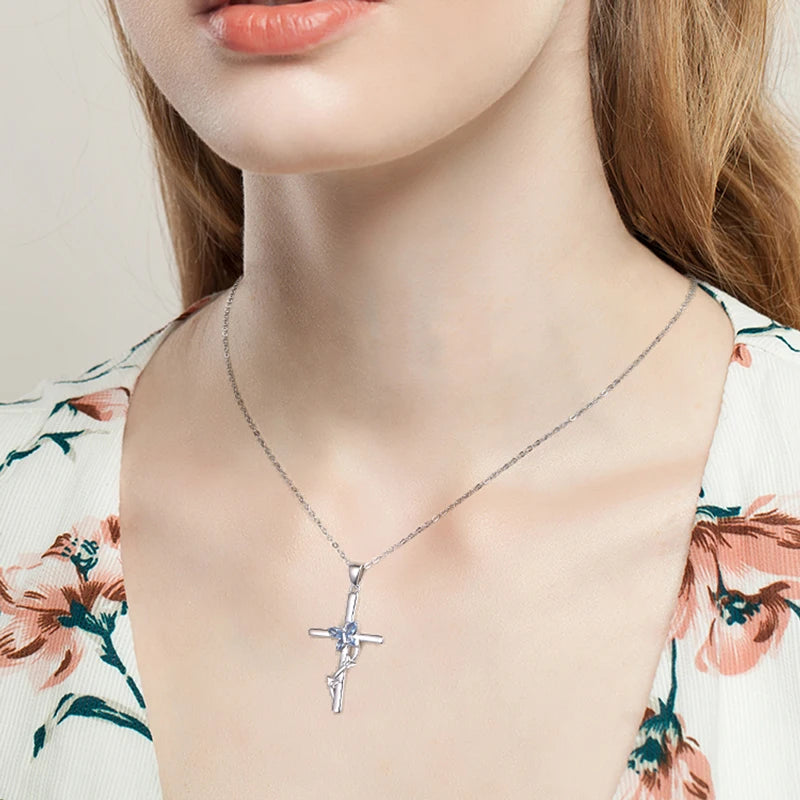Butterfly Cross (925 Sterling) Necklace