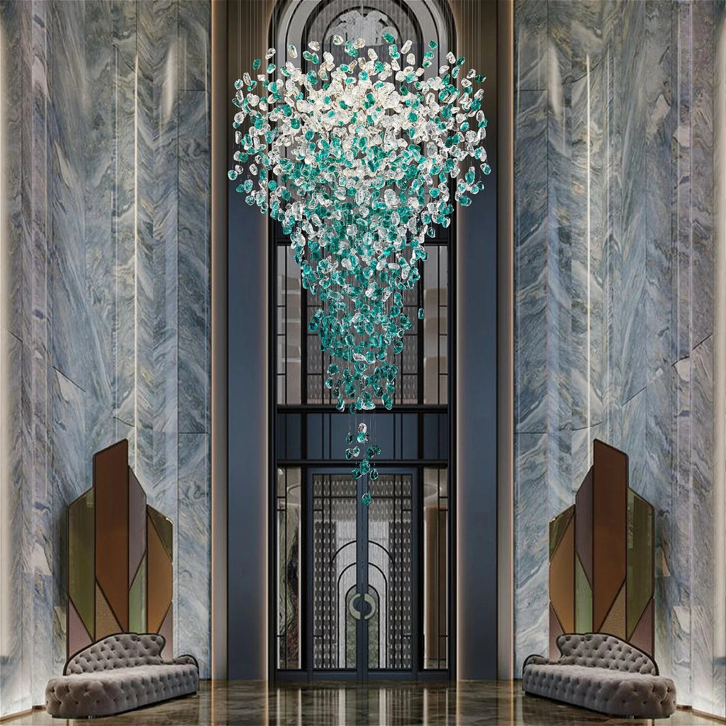 Luxury Green Crystal Chandelier (Lobby/Staircase )