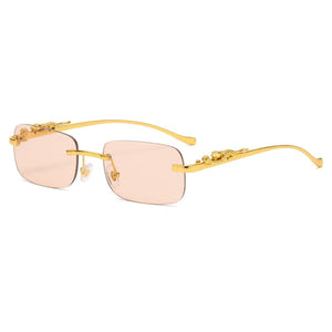 Leopard Frame - Rimless Rectangle Sunglasses