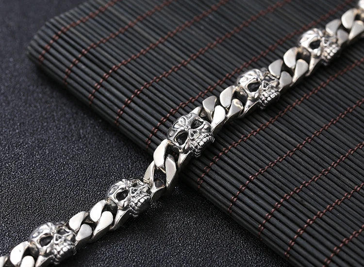 Retro Skull S925 Sterling Bracelet