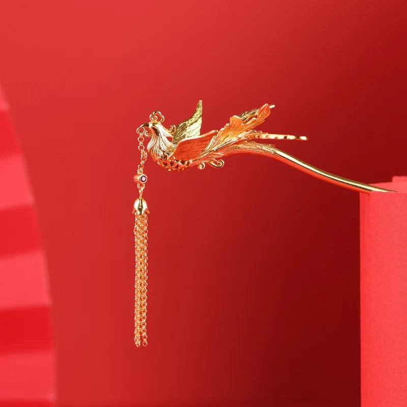 Phoenix Hairpin (S925 Sterling Silver+Gold)
