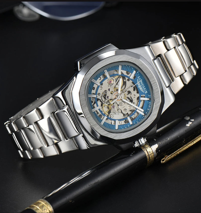 LONGLUX Skeleton Auto Men's Watch