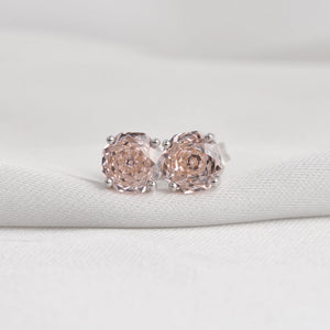 Rose Cut Pink Sterling Earrings (1.5ct)