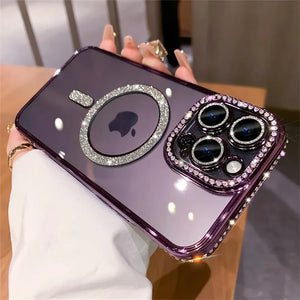 Glitter Magnetic Transparent iPhone Cases