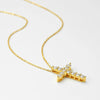 Moissanite/Diamond Cross Necklace (18k Certificate)