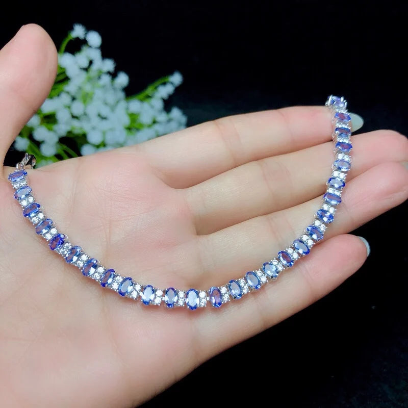 Silver (S925) Tanzanite Bracelet