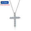 Moissanite/Diamond Cross Necklace (18k Certificate)