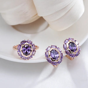 Purple Sparkle - Rose Gold Ring