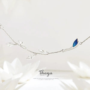 Elegant Crane (Silver/Blue) 925 Sterling Bracelet