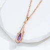 Purple Drop - Rose Gold Necklace