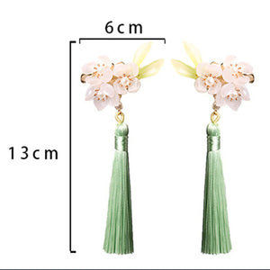 Flower Tassel (Oriental) Hair Clips