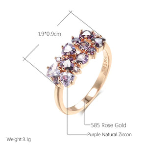 Purple Crystal - Rose Gold Rings