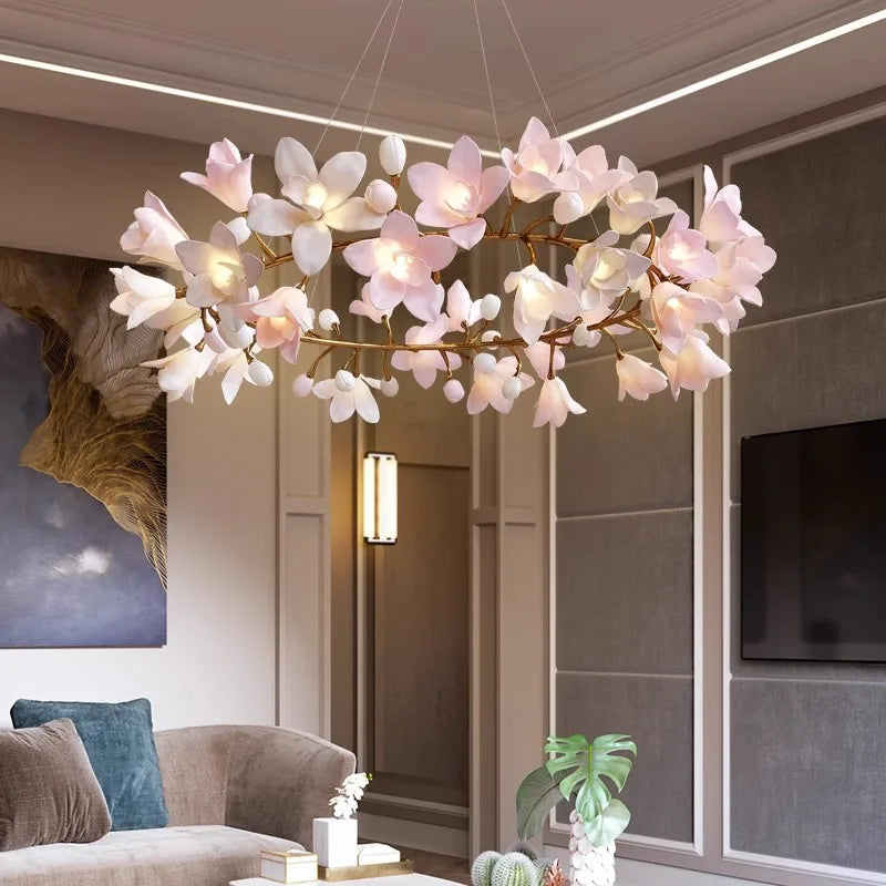 French (Pink Flower) Chandelier