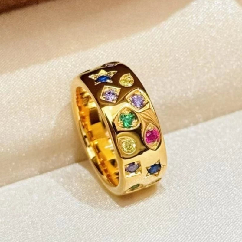 Rainbow Diamond Ring (Gold/S925 Pure Silver)