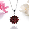 Red Garnet Necklace (Sterling Silver)