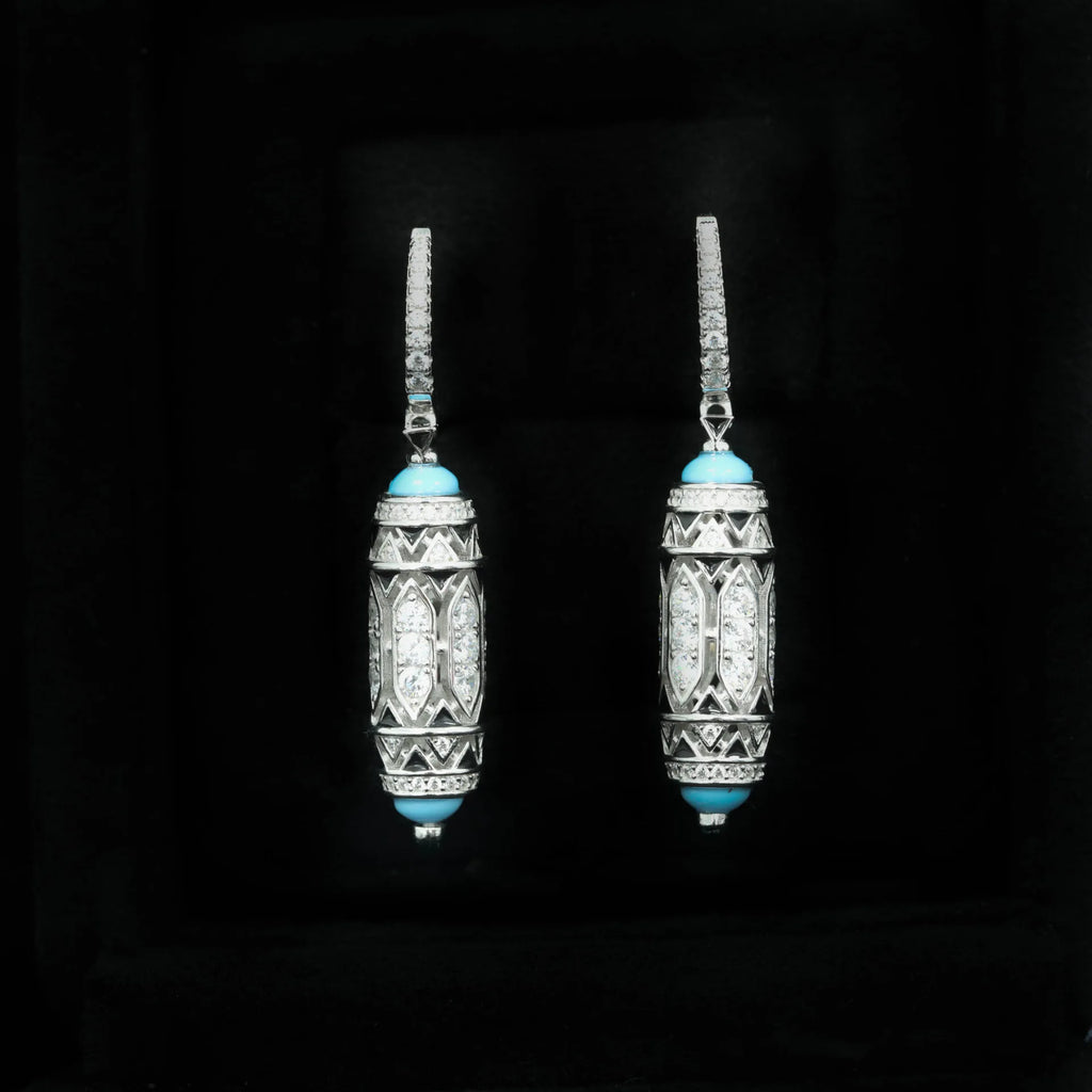 Blue Turquoise  (100% 925 Sterling Silver) Earrings