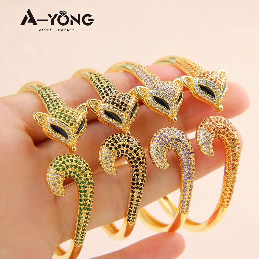 Trendy Fox Design (21k Gold Plated) Bangles