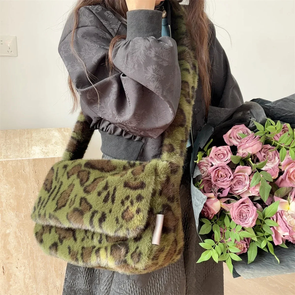 Leopard Fur Design Handbags