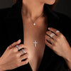 Moissanite/Diamond Cross Necklace (18k Certificate)