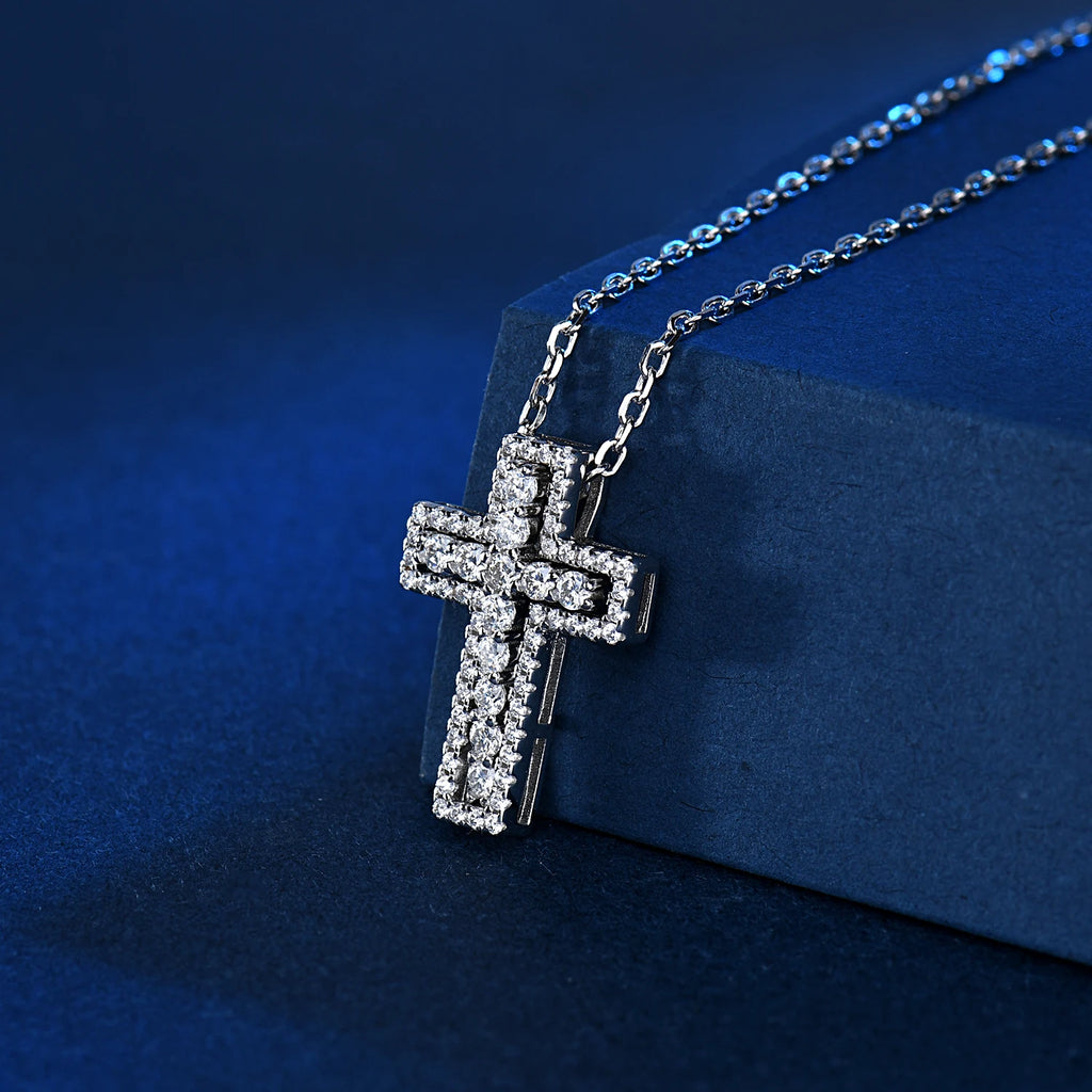 Moissanite Cross (0.6 CT) 925 Sterling Necklace