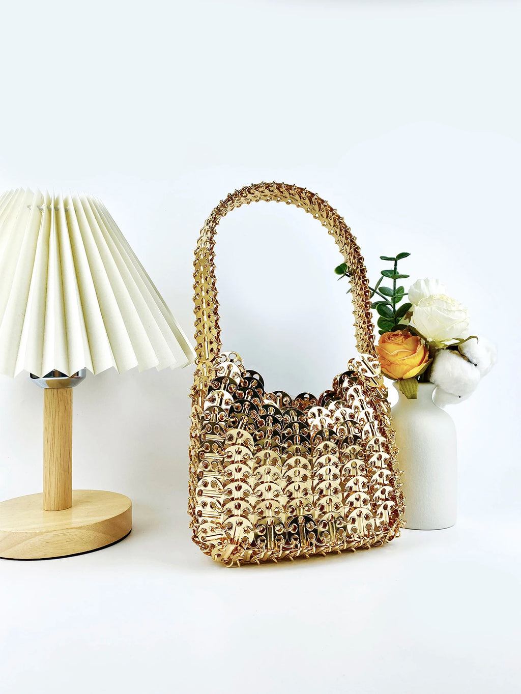 Mini Gold Sequined Evening Bag