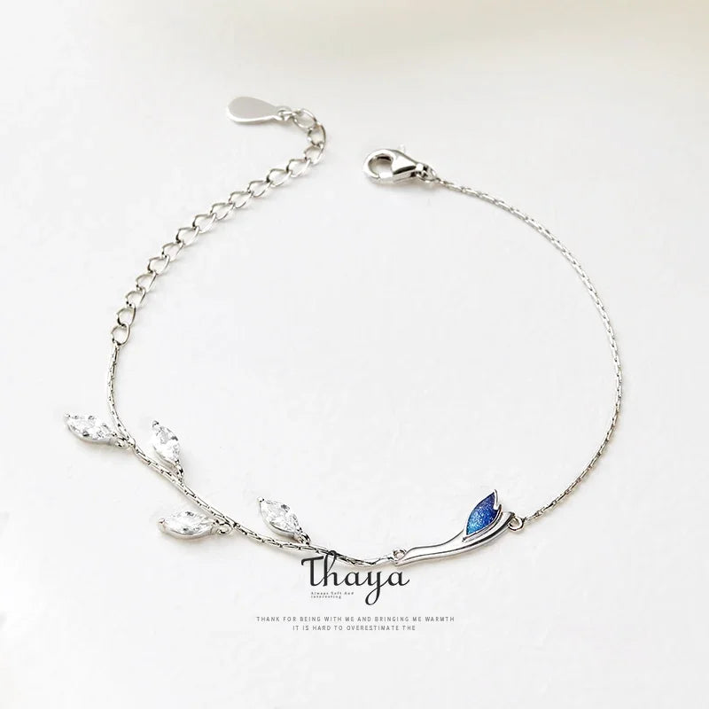 Elegant Crane (Silver/Blue) 925 Sterling Bracelet
