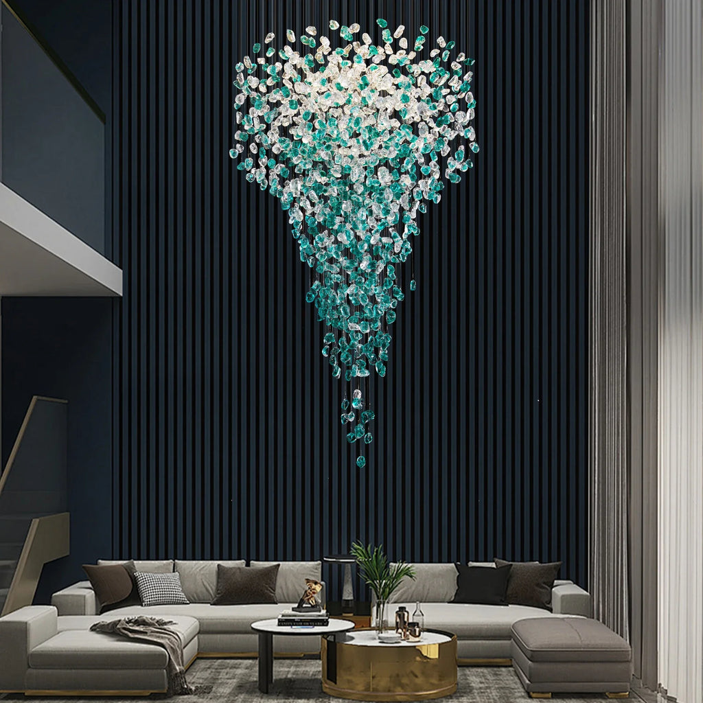 Luxury Green Crystal Chandelier (Lobby/Staircase )