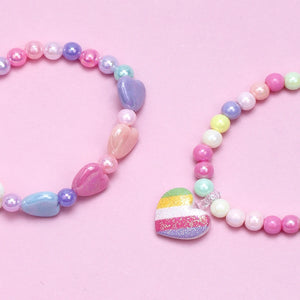 Girls Heart Charm Bracelets (3pcs)