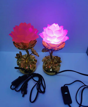 Lotus Buddha (LED) Lamps (pair)