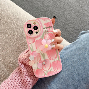 Cute Pearl Flower - Wrist Phone Cases