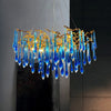 Classic Blue/Gold Lustre Chandelier