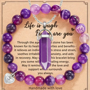 Amethyst Stress Relief (2pcs/set) Necklace/Bracelet