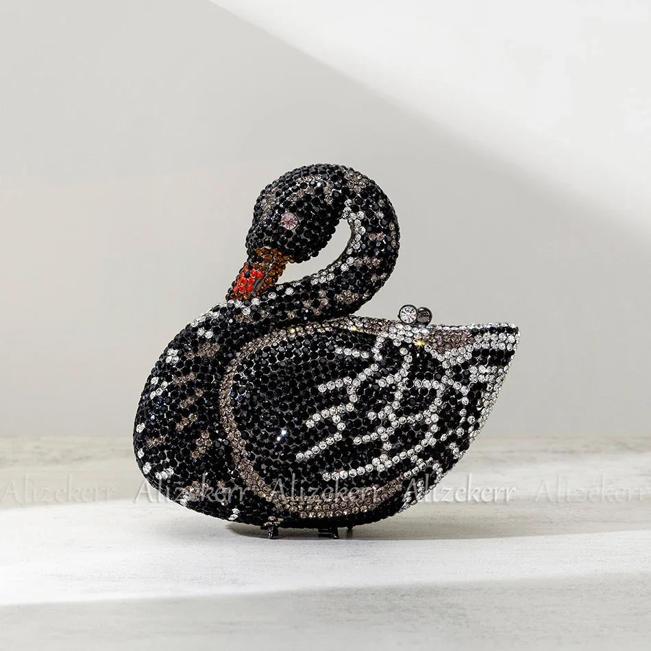 Glitter Swan Evening Bags