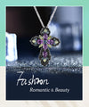 Amethyst Multicolor Cross (925 Sterling) Necklace