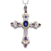 Cross Sapphire (925 Sterling Silver) Necklace