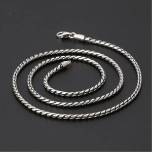 Retro Twist Silver Chain for Men