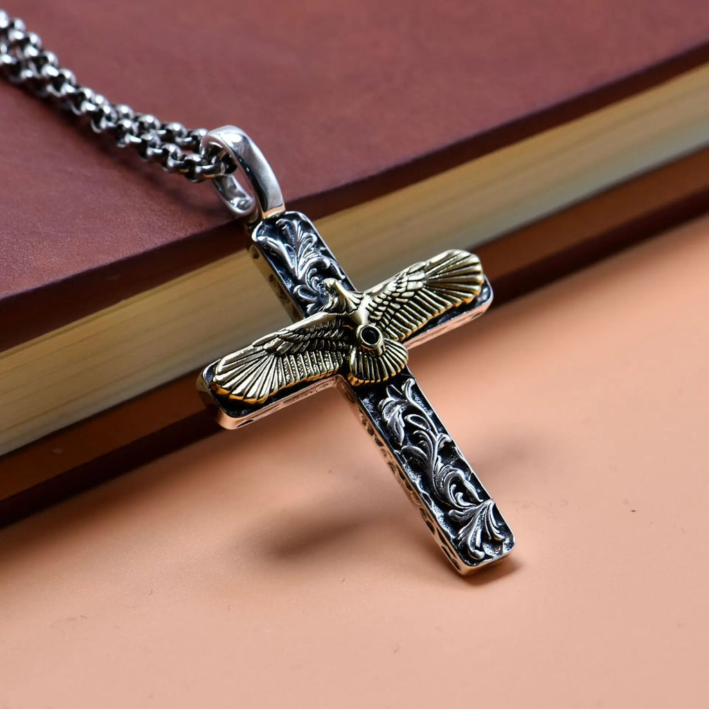 Cross Eagle (925 Sterling) Necklace
