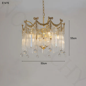 French Tassel (Copper) Crystal Chandelier