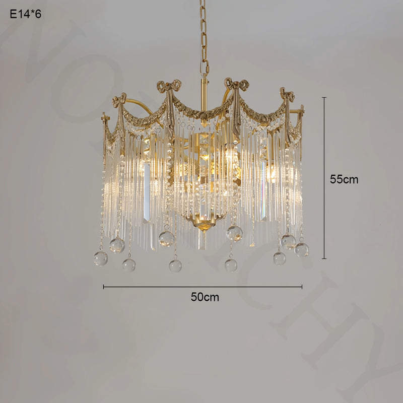 French Tassel (Copper) Crystal Chandelier