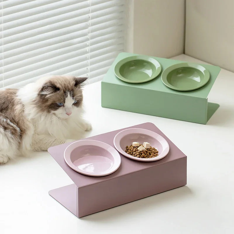 Pet Double Ceramic Bowls (with Stand)(USA)