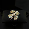ELEGANT BLUE Lucky Clover Brooch