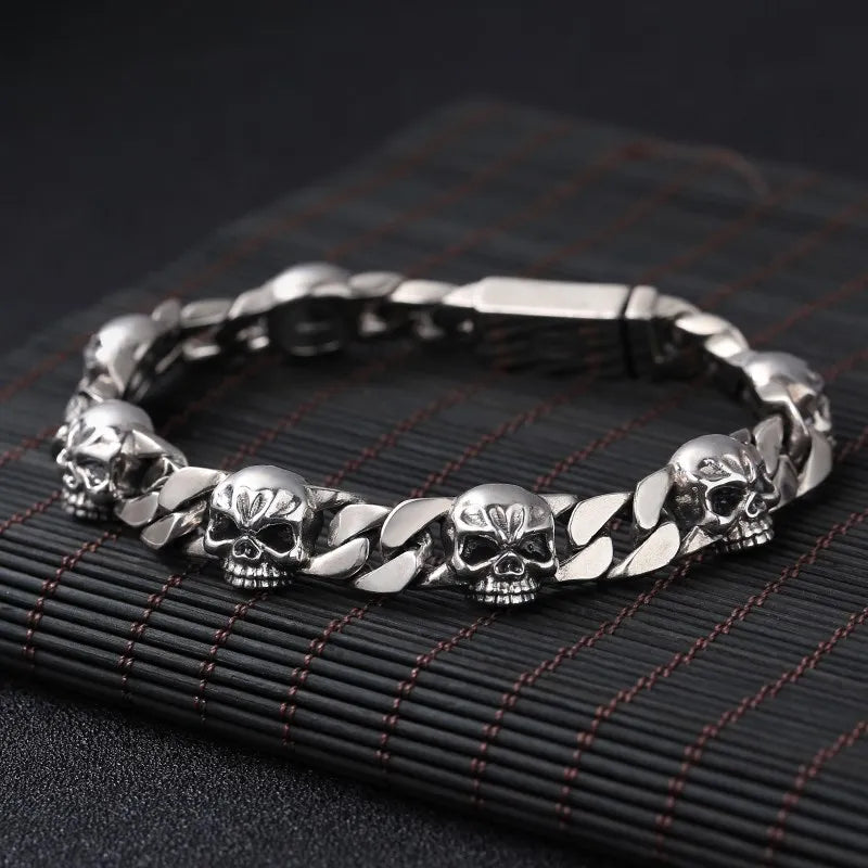 Retro Skull S925 Sterling Bracelet